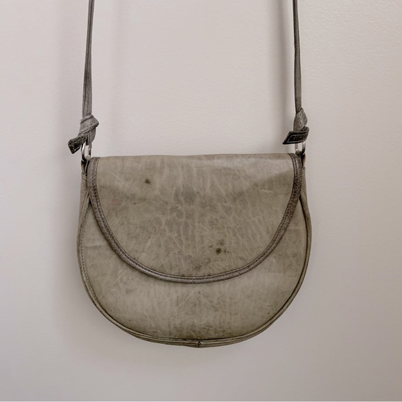 Unbranded, distressed grey genuine leather bag in XS - Picture 3 of 16